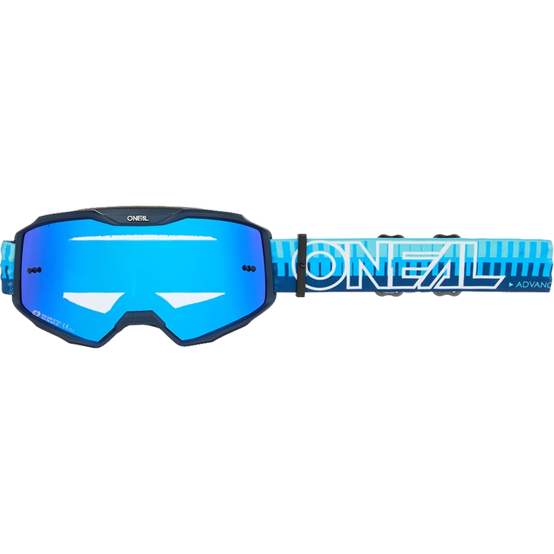 Motocrossbril O´Neal B-10 Gestreept blauw (iridiumblauw plexiglas)