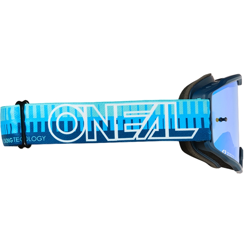 Motocrossbril O´Neal B-10 Gestreept blauw (iridiumblauw plexiglas)