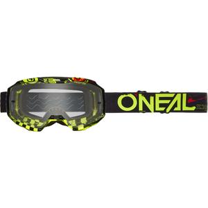 Motocrossbril O´Neal B-10 Attack zwart-geel (transparant plexiglas)