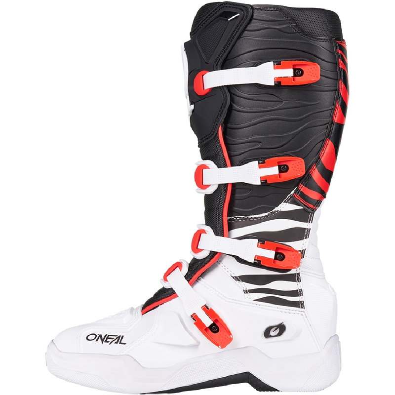 Motocrosslaarzen O'Neal 3SRS Zebra zwart-wit-rood