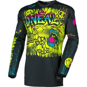 O'Neal Element Rancid kindermotocrossshirt zwart-fluor geel