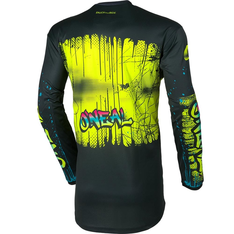 O'Neal Element Rancid kindermotocrossshirt zwart-fluor geel