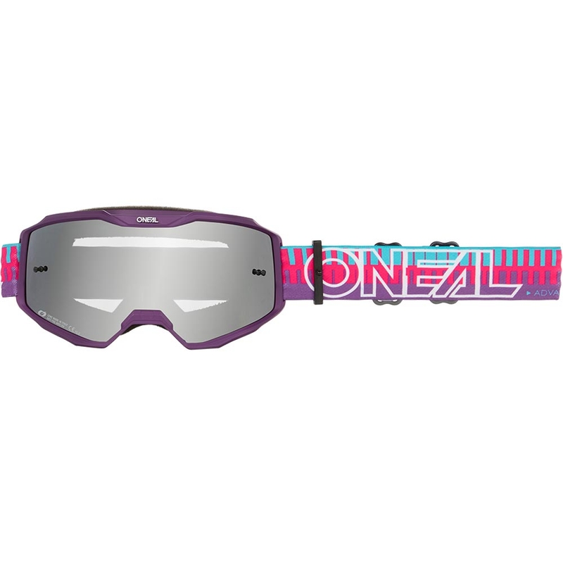 O'Neal B-10 gestreepte kindermotocrossbril roze-paars