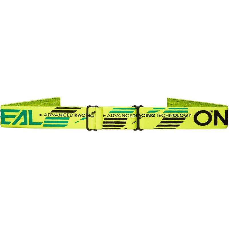 O'Neal B-10 kindermotocrossbril, effen fluorescerend geel met transparant plexiglas.