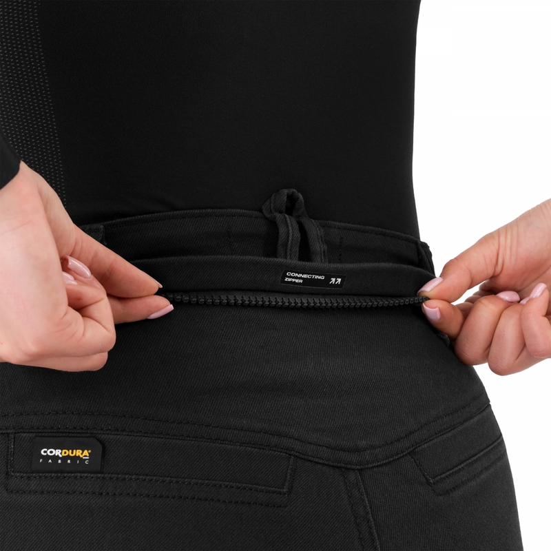 Dames cropped motorjeans Shima Recon zwart