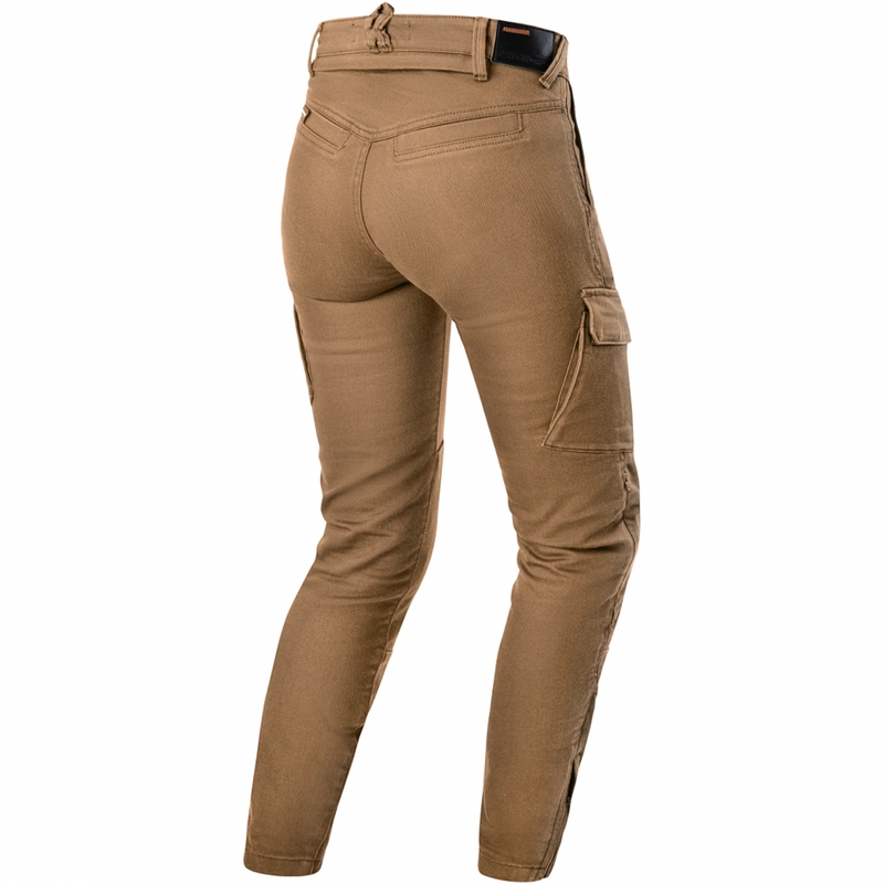 Dames cropped motorjeans Shima Recon zand