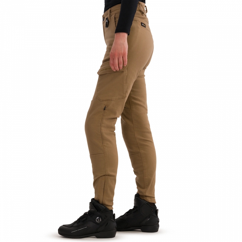 Dames cropped motorjeans Shima Recon zand