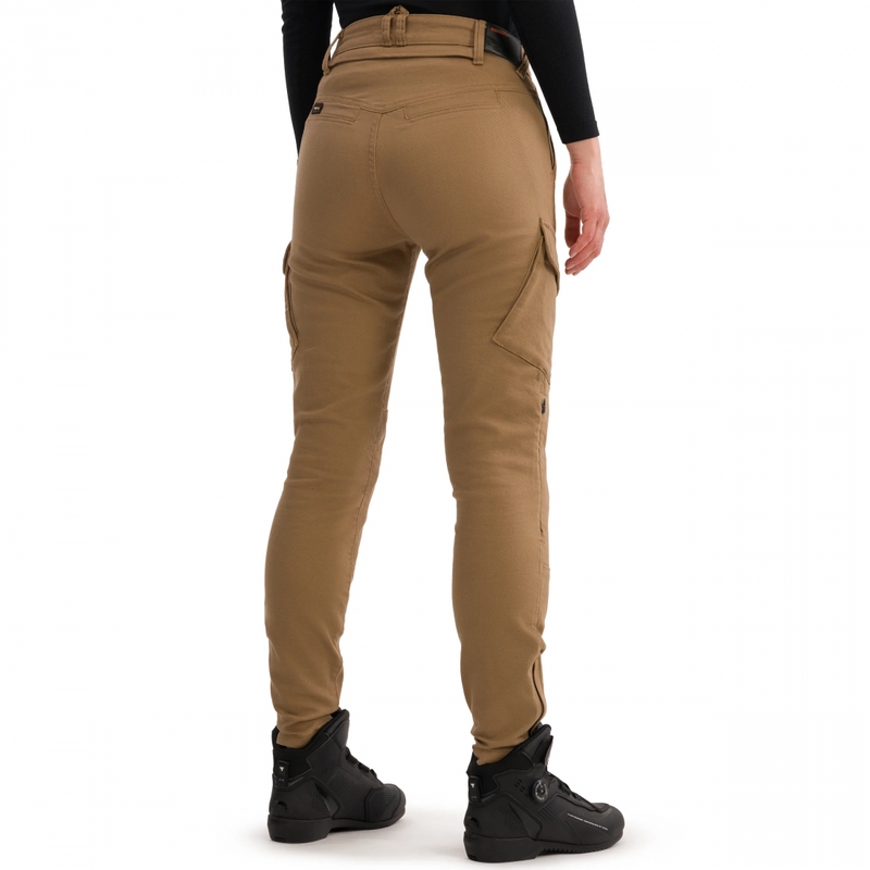 Dames cropped motorjeans Shima Recon zand