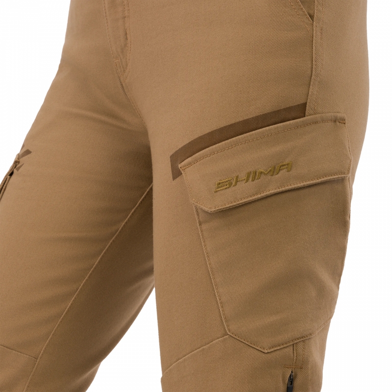 Dames cropped motorjeans Shima Recon zand