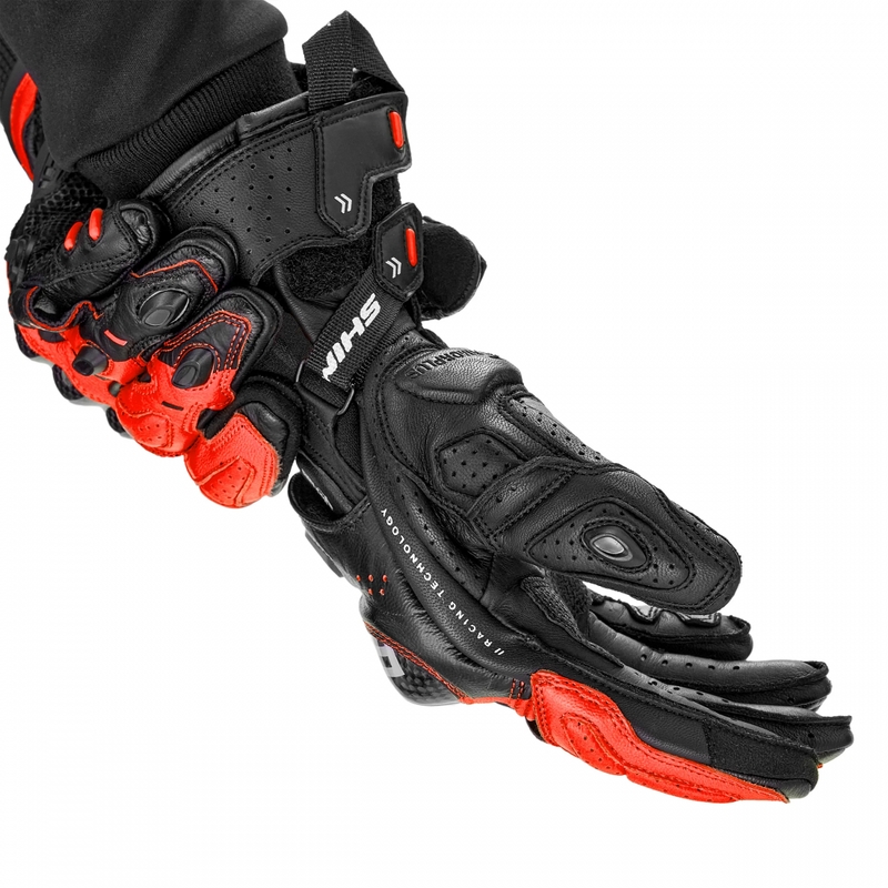 Motorhandschoenen Shima RS-3 fluorescerend rood
