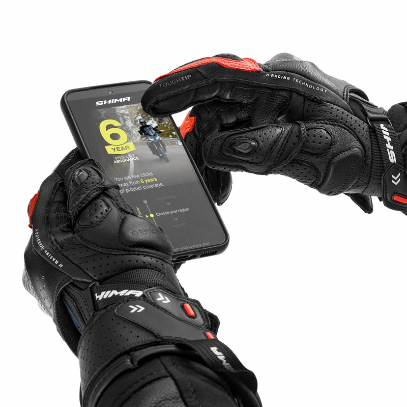 Motorhandschoenen Shima RS-3 fluorescerend rood