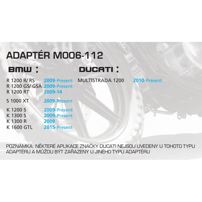 Adapter voor Oxford tanktassen - BMW, Ducati