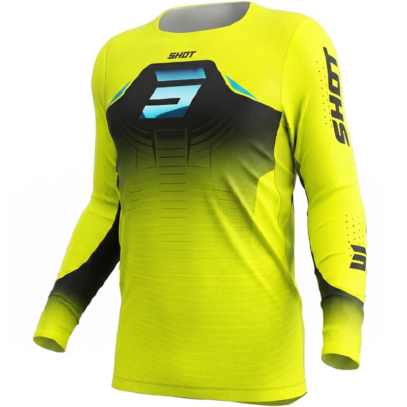 Motocrossshirt Shot Aerolite Phase fluorescerend geel