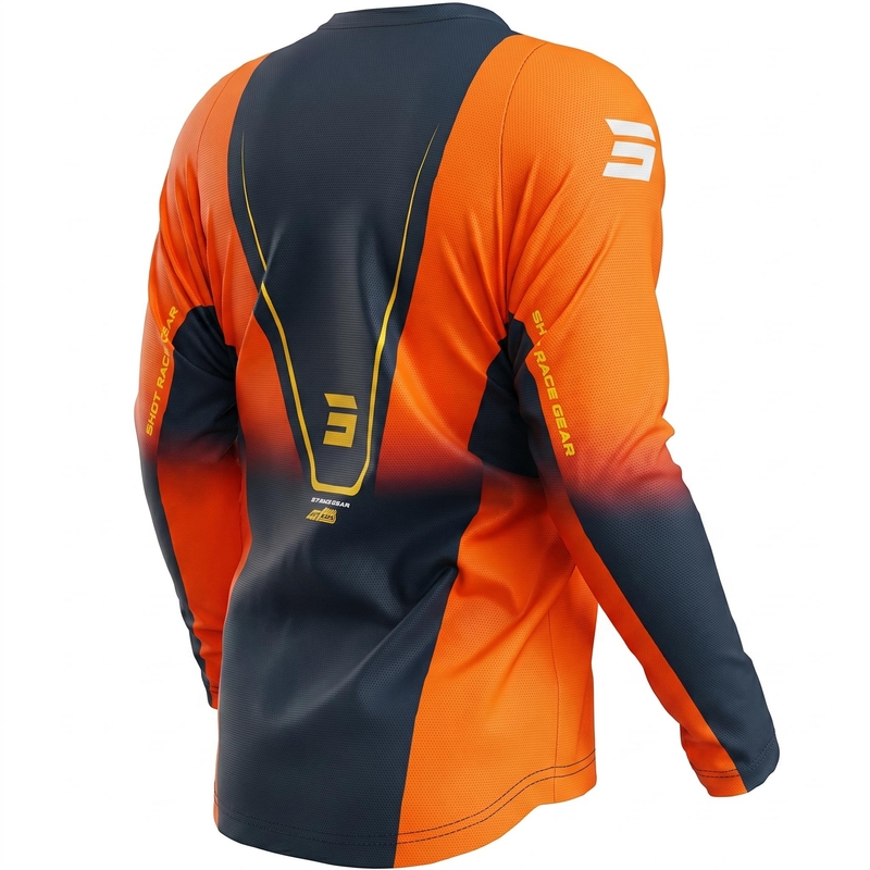Motocrossshirt Shot Devo Future blauw-oranje