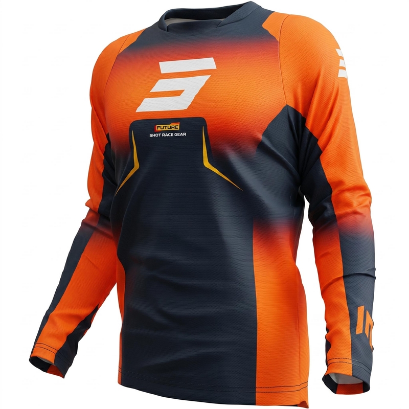 Motocrossshirt Shot Devo Future blauw-oranje