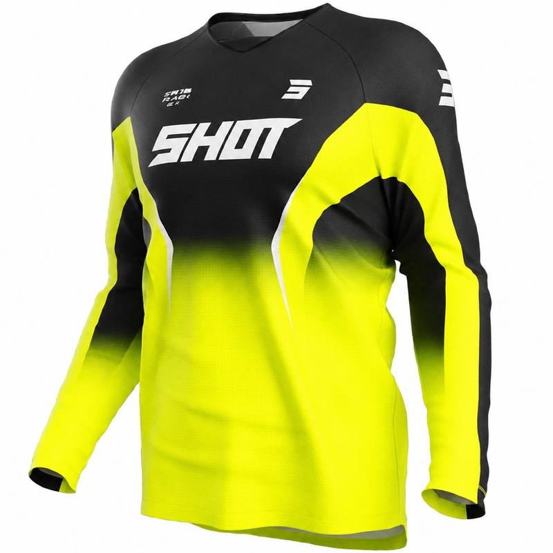 Motocrossshirt Shot Draw Clash fluorescerend geel