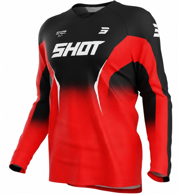 Motocrossshirt Schot Gelijkspel Botsing rood