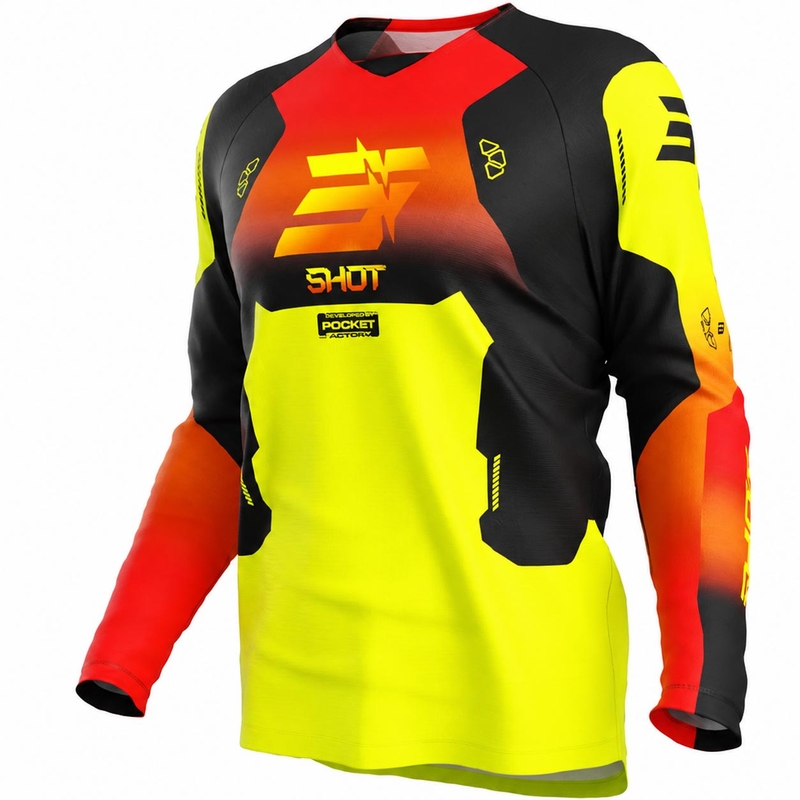 Shot Draw Rocket kindermotocrossshirt fluorescerend geel