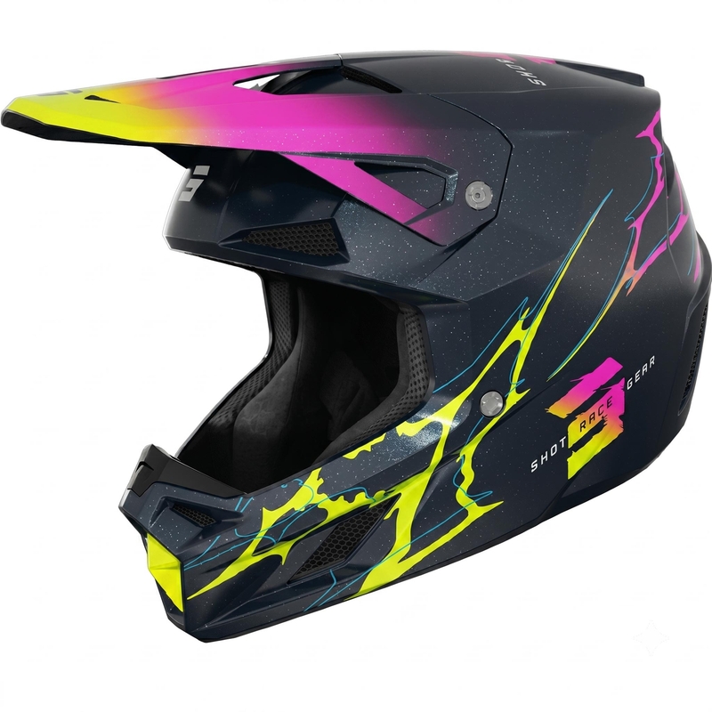Motocrosshelm Shot Speed Race parelblauw
