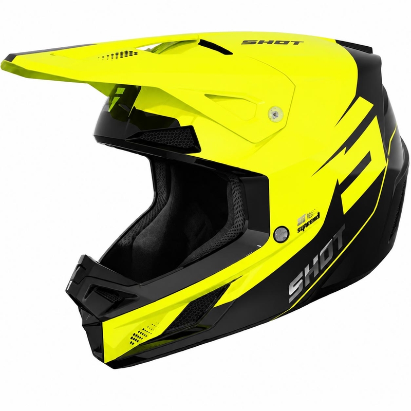 Motocrosshelm Shot Speed S glanzend fluorescerend geel