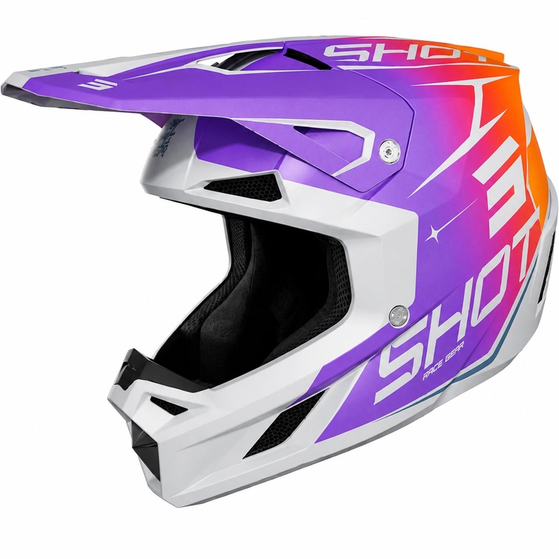 Motocrosshelm Shot Speed Zijkant mat paars