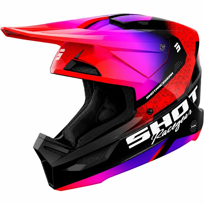 Shot Furious Stream Kids Motocrosshelm Glanzend Rood