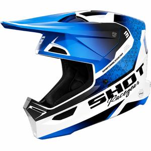 Shot Furious Stream Kids Motocrosshelm Glanzend Blauw