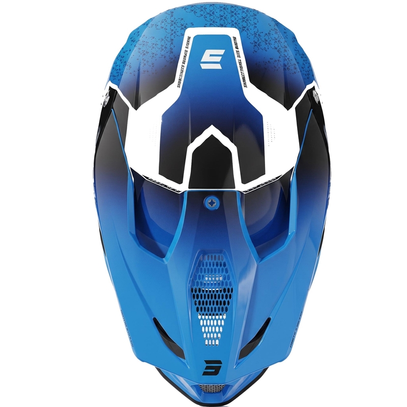 Shot Furious Stream Kids Motocrosshelm Glanzend Blauw