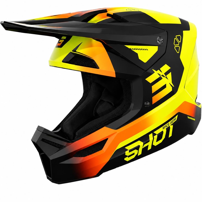 Shot Furious Rocket kindermotocrosshelm glanzend fluorescerend geel