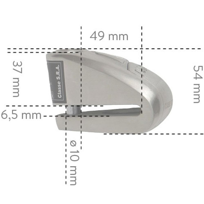 Auvray B-Lock 10 remschijfslot met 120 dB alarm, staalzilver