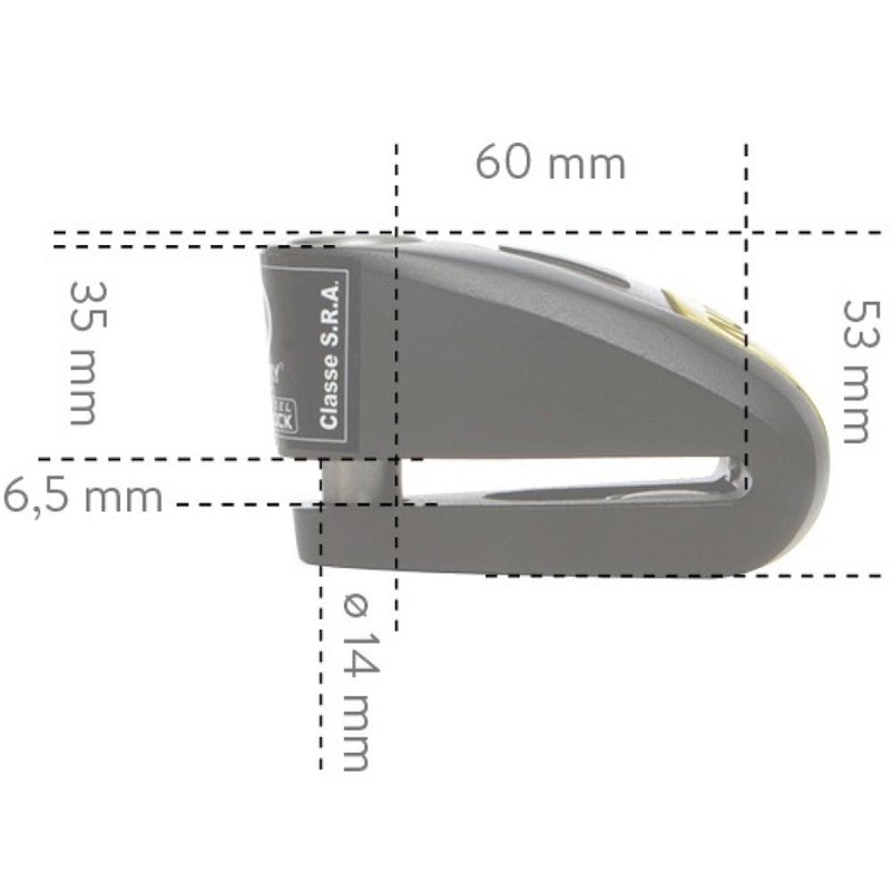 Auvray B-Lock 14 remschijfslot met alarm, zwart