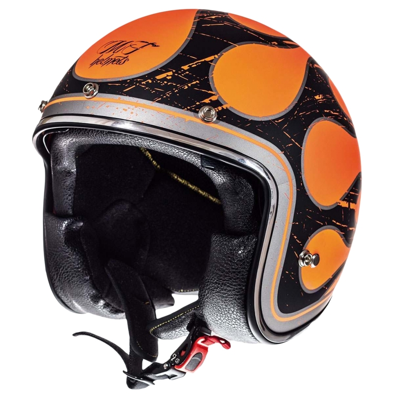 Přilba na motorku otevřená MT LeMans SV Flaming fluo oranžová výprodej