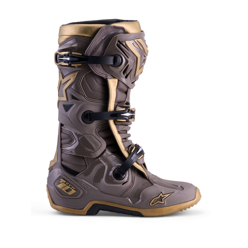 Alpinestars TECH 10 Limited Edition AIR GOLD Motorlaarzen Bruin Goud