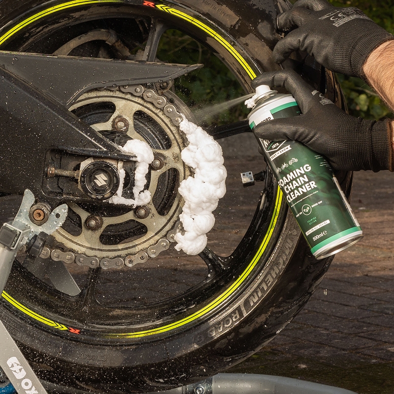 Schuimende kettingreiniger voor motorfietsen/fietsen MINT 500 ml