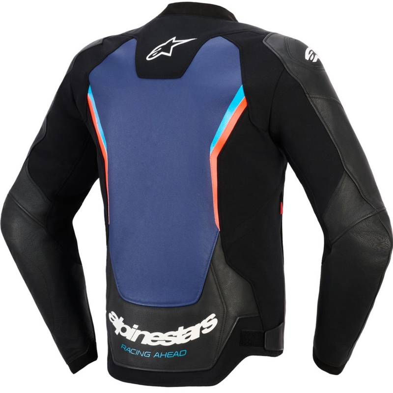 Alpinestars GP Force V2 leren motorjas in zwart-blauw-fluorrood