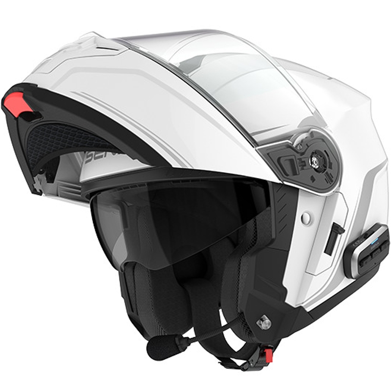 Opklapbare motorhelm met headset SENA Outrush 2 wit