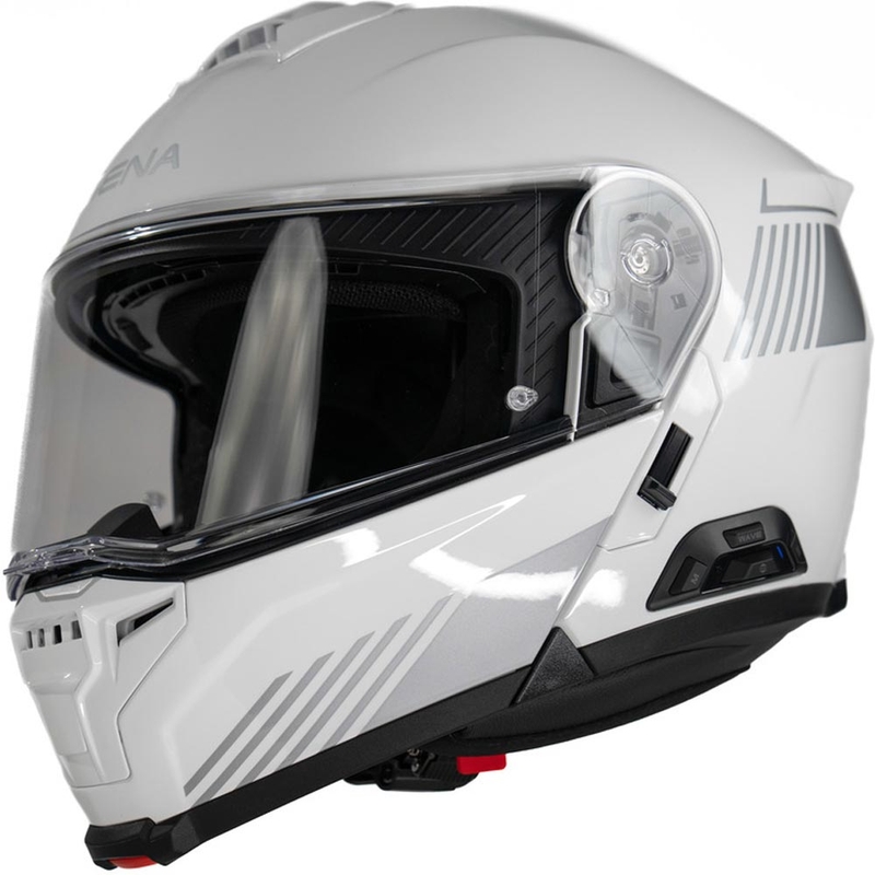 Opklapbare motorhelm met headset SENA Specter wit