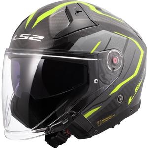 Open motorhelm LS2 OF603 Infinity II C Urus fluo geel