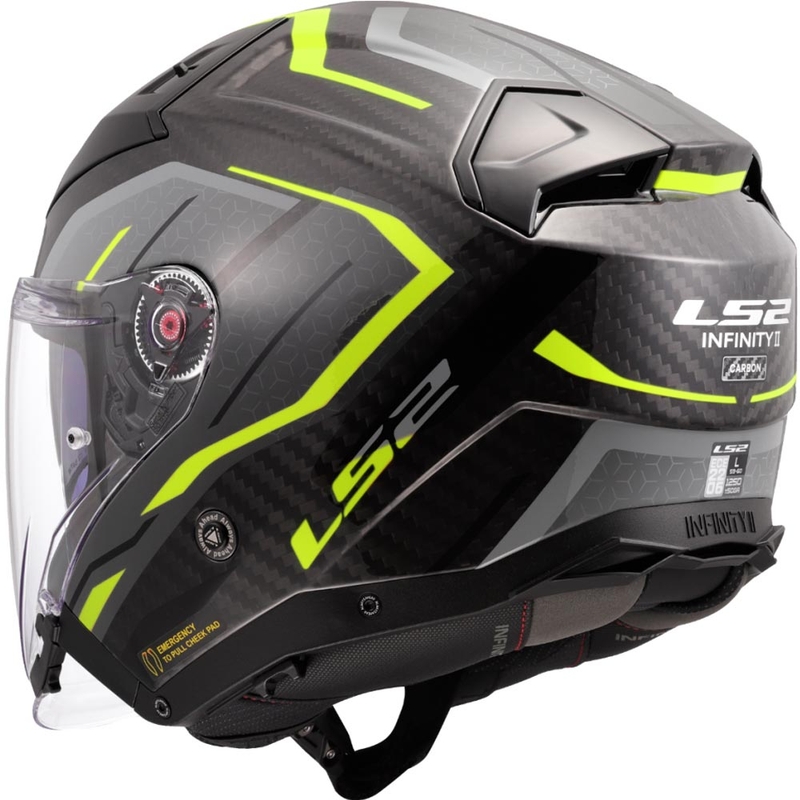 Open motorhelm LS2 OF603 Infinity II C Urus fluo geel