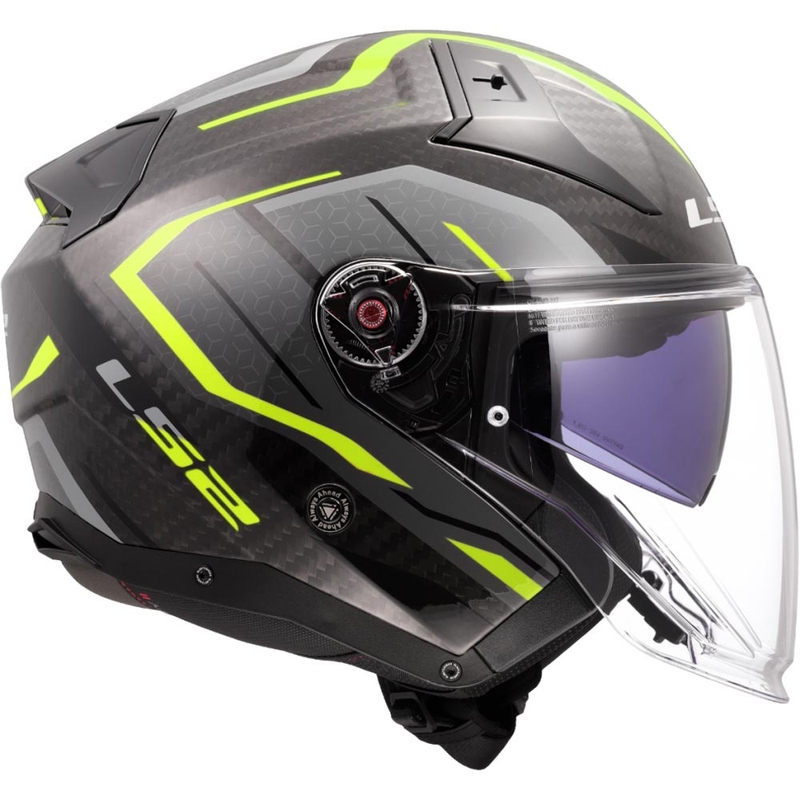 Open motorhelm LS2 OF603 Infinity II C Urus fluo geel