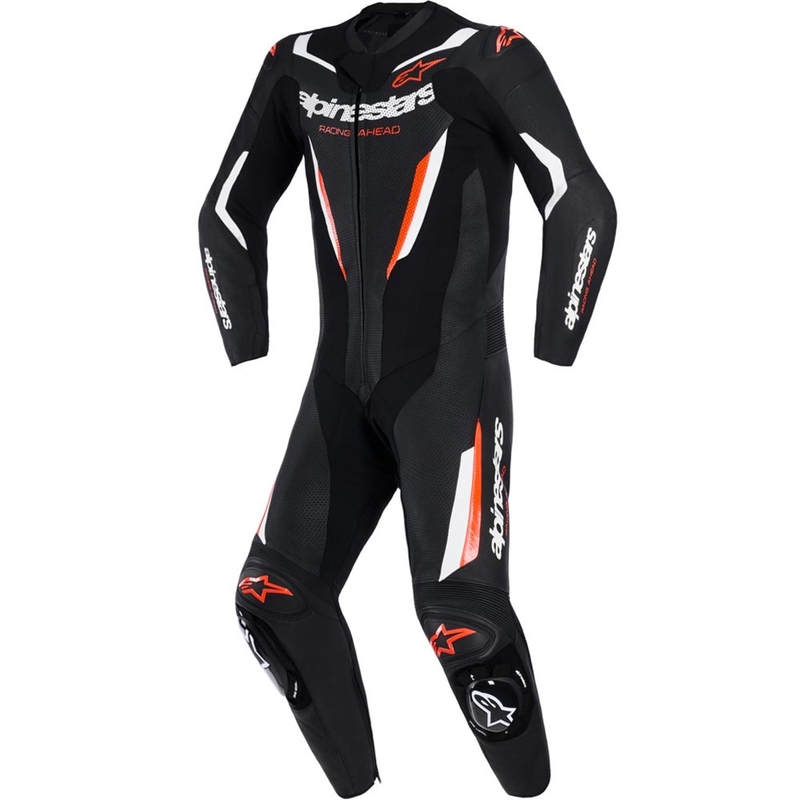 Alpinestars GP FORCE V2 eendelig motorpak in zwart-wit-fluorrood