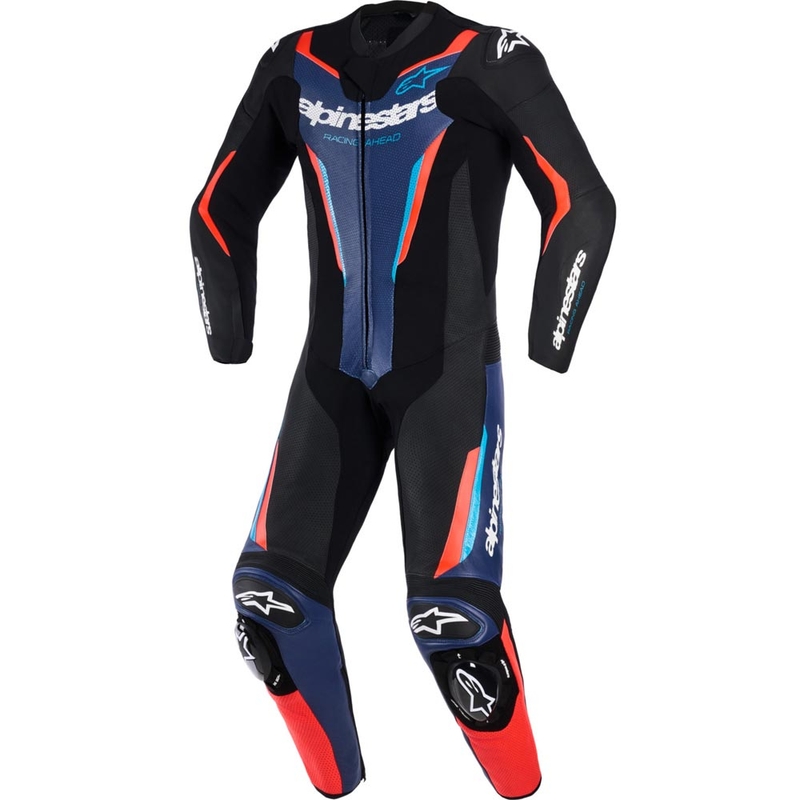 Alpinestars GP FORCE V2 eendelig motorpak zwart-blauw-fluorrood-