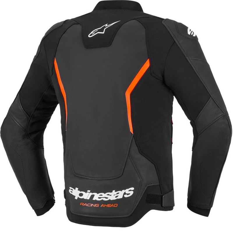 Alpinestars GP Force V2 leren motorjas in zwart-fluorescerend rood-wit