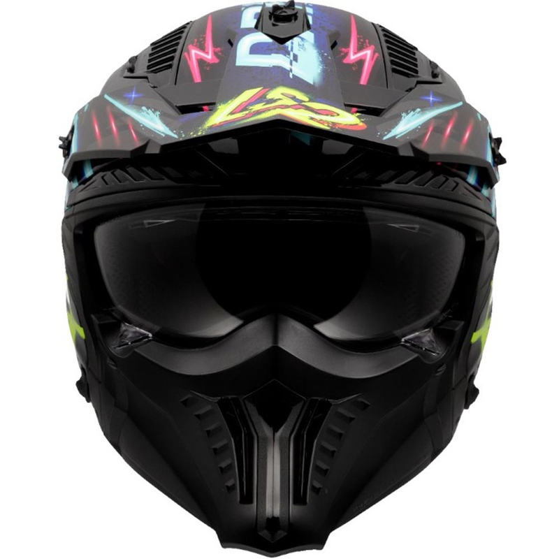 Trial motorhelm LS2 OF606 Drifter Rayz zwart-blauw