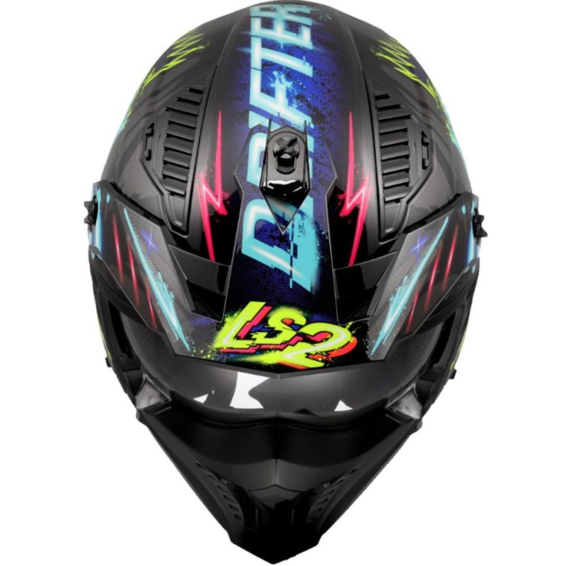 Trial motorhelm LS2 OF606 Drifter Rayz zwart-blauw