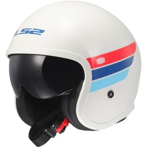 Open motorhelm LS2 OF599 Spitfire II Retro wit-blauw-rood