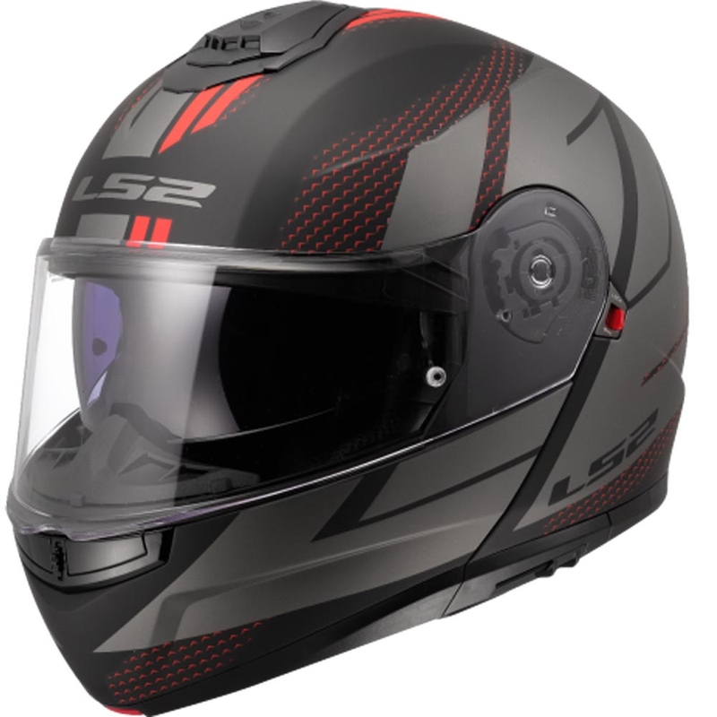Opklapbare motorhelm LS2 FF908 Strobe II Code zwart-grijs