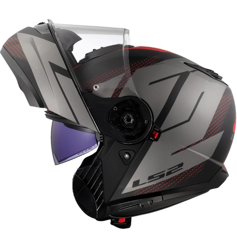 Opklapbare motorhelm LS2 FF908 Strobe II Code zwart-grijs