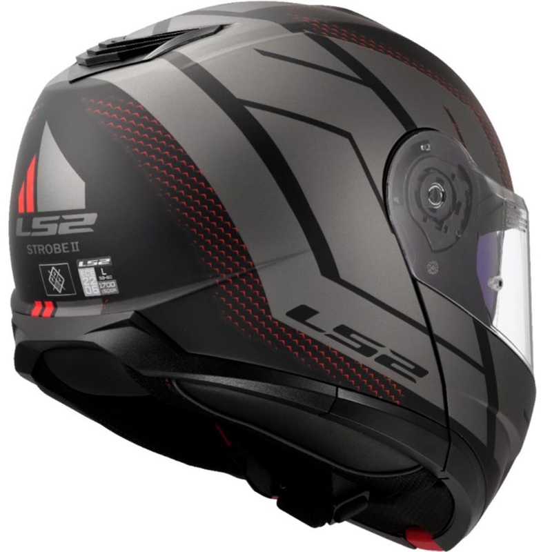 Opklapbare motorhelm LS2 FF908 Strobe II Code zwart-grijs