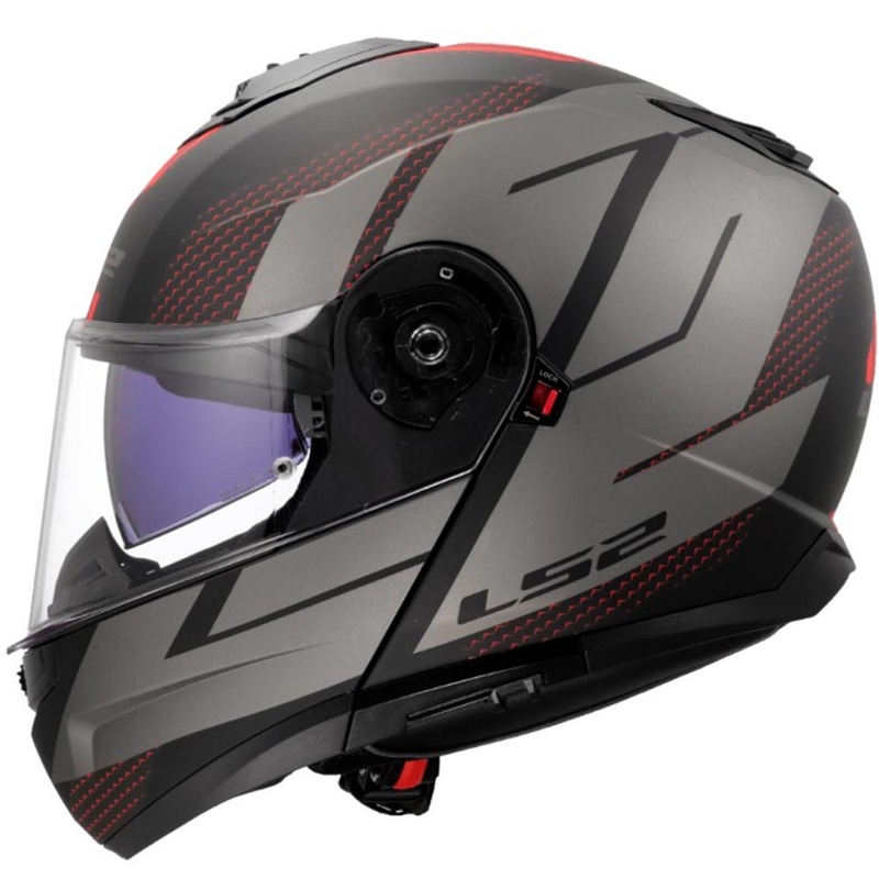 Opklapbare motorhelm LS2 FF908 Strobe II Code zwart-grijs